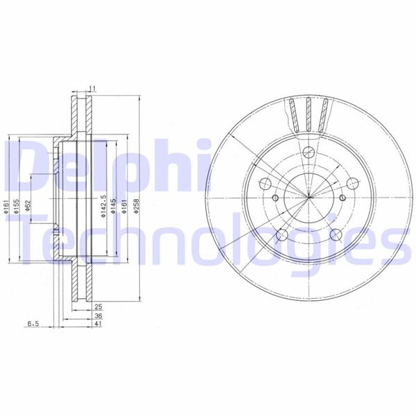 DELPHI BG3355 Fren Sistemleri Fren Diski - TOYOTA MR2 II (SW2_) uyumlu