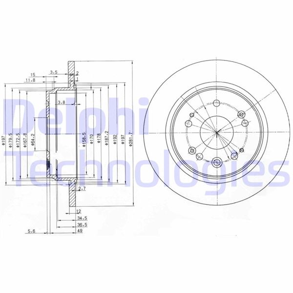 DELPHI BG3797 Fren Sistemleri Fren Diski - HONDA STREAM (RN) uyumlu