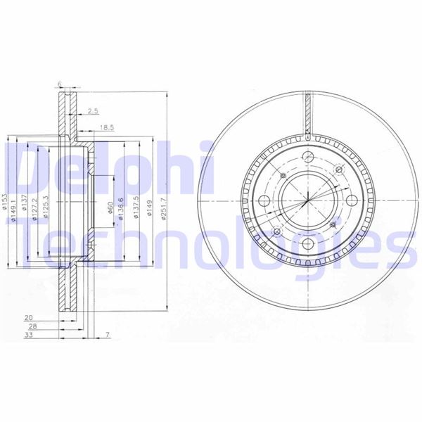 DELPHI BG4049C Fren Sistemleri Fren Diski - SUZUKI SPLASH (EX) uyumlu