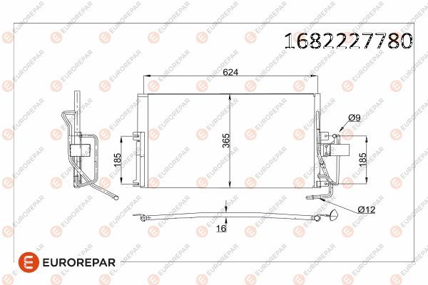 EUROREPAR 1682227780 İklimlendirme Sistemi Klima Radyatörü - OPEL VECTRA B Hatchback (J96) uyumlu