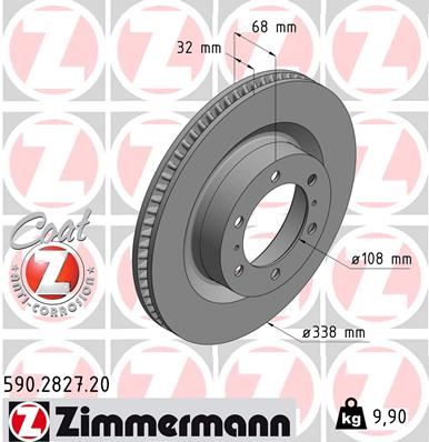 ZIMMERMANN 590.2827.20 Fren Sistemleri Fren Diski - TOYOTA LAND CRUISER PRADO (_J15_) uyumlu