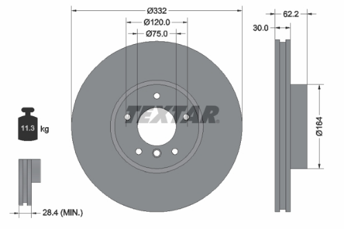 TEXTAR 92160805 Fren Sistemleri Fren Diski - BMW X5 (E70) uyumlu