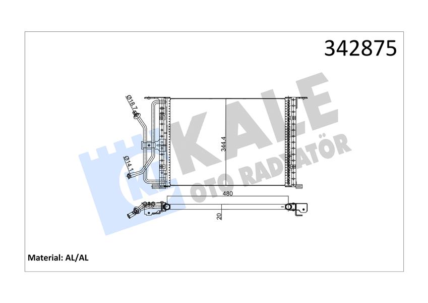 KALE OTO RADYATÖR 342875 İklimlendirme Sistemi Klima Radyatörü - FORD FIESTA IV (JA_, JB_) uyumlu