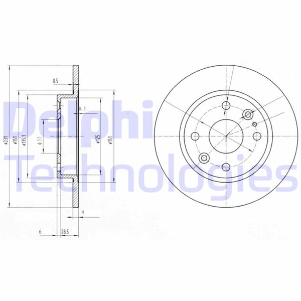 DELPHI BG2803 Fren Sistemleri Fren Diski - MAZDA 323 S IV (BG) uyumlu