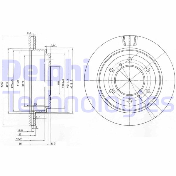 DELPHI BG3813 Fren Sistemleri Fren Diski - MITSUBISHI PAJERO IV (V8_W, V9_W) uyumlu