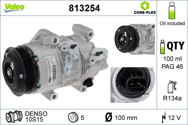VALEO 813254 İklimlendirme Sistemi Kompresör Parçaları - TOYOTA AVENSIS Sedan (_T25_) uyumlu
