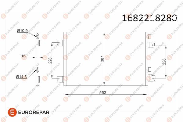 EUROREPAR 1682218280 İklimlendirme Sistemi Klima Radyatörü - RENAULT MEGANE I (BA0/1_) uyumlu