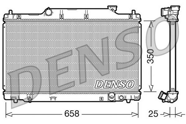 DENSO DRM40007 Soğutma Sistemi Su Soğutucu & Parçaları - HONDA CIVIC VII Hatchback (EU, EP, EV) uyumlu