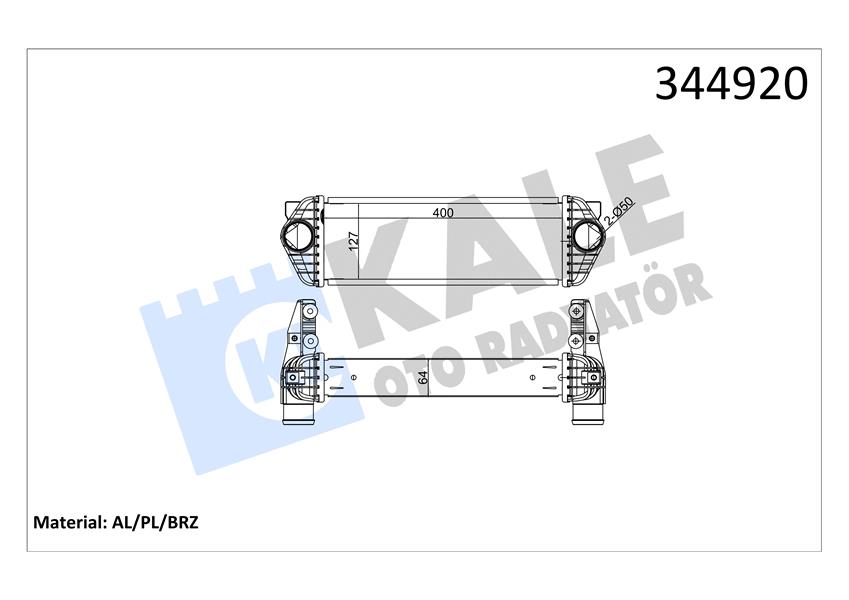 KALE OTO RADYATÖR 344920 Motor Turbo Radyatörü - FORD TOURNEO CONNECT uyumlu