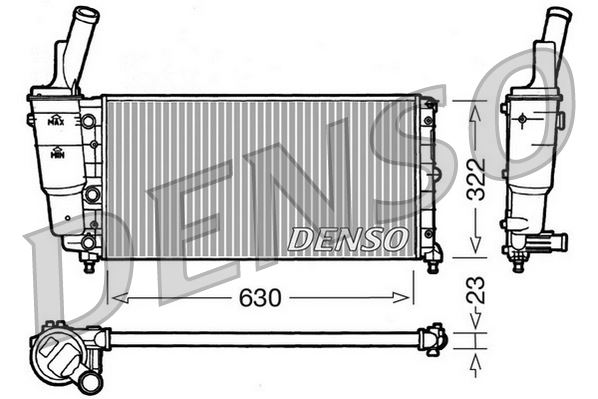 DENSO DRM09097 Soğutma Sistemi Su Soğutucu & Parçaları - FIAT PUNTO (176_) uyumlu