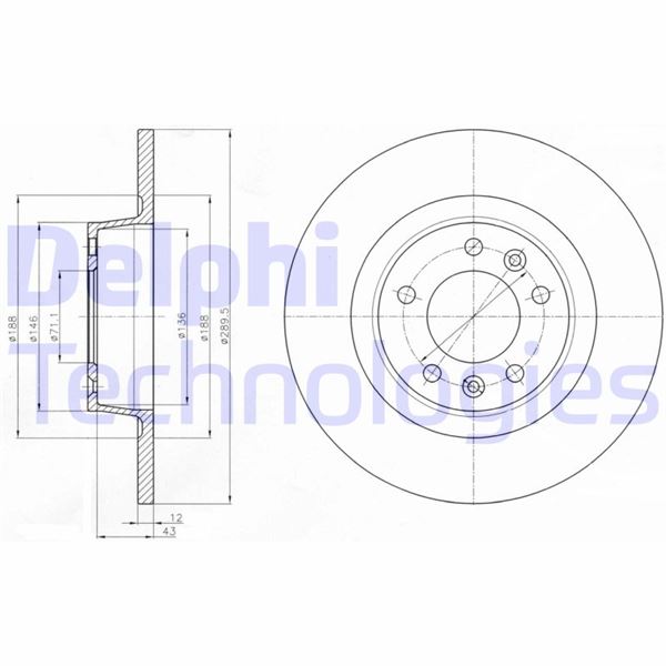 DELPHI BG4301 Fren Sistemleri Fren Diski - PEUGEOT 407 Coupe (6C_) uyumlu