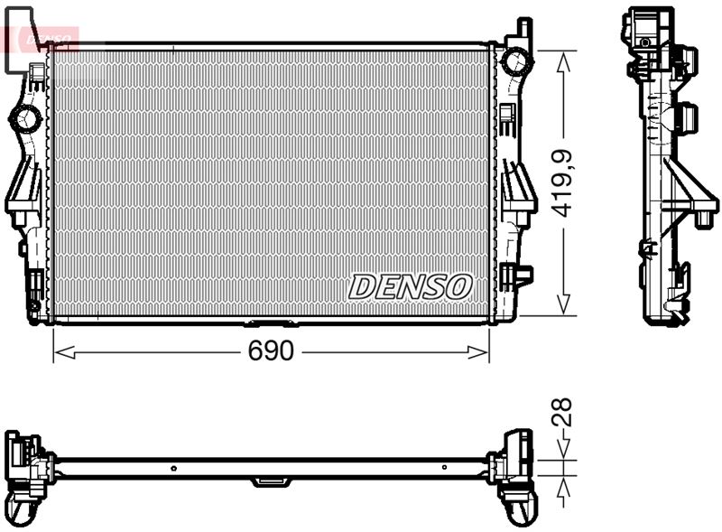 DENSO DRM17113 Soğutma Sistemi Su Soğutucu & Parçaları - MERCEDES-BENZ VITO Panelvan/Van (W447) uyumlu