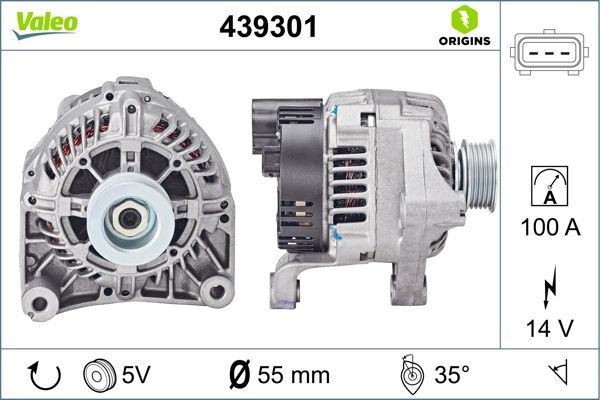 VALEO 439301 Elektrik Sistemi Alternatör - ROVER 75 (RJ) uyumlu