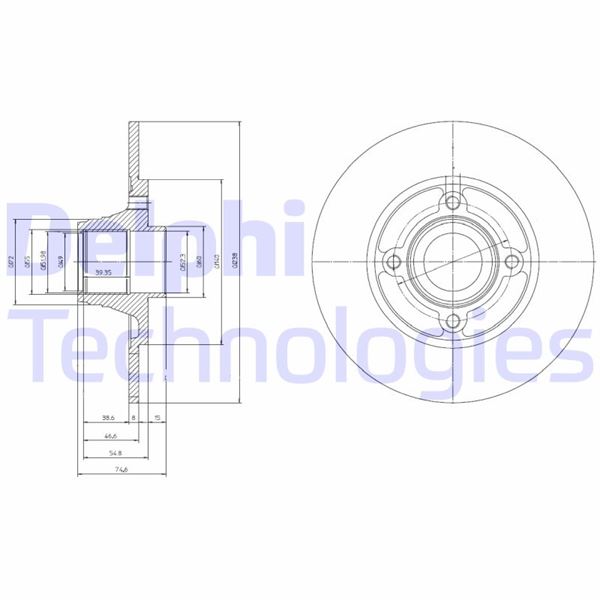 DELPHI BG9033RS Fren Sistemleri Fren Diski - RENAULT CLIO I (B/C57_, 5/357_) uyumlu