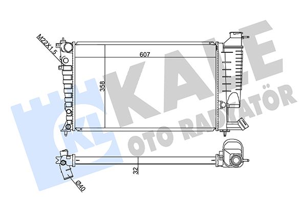 KALE OTO RADYATÖR 351875 Soğutma Sistemi Su Soğutucu & Parçaları - CITROËN ZX (N2) uyumlu