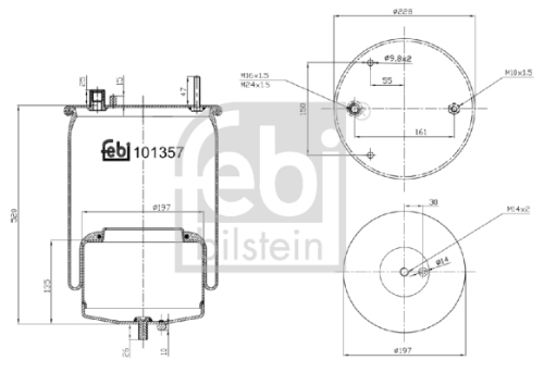 FEBI BILSTEIN 101357 Süspansiyon Sistemi Süspansiyon Körüğü - VOLVO FH II uyumlu