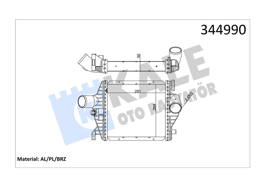 KALE OTO RADYATÖR 344990 Motor Turbo Radyatörü - MERCEDES-BENZ VITO Minibüs/Otobüs (W638) uyumlu
