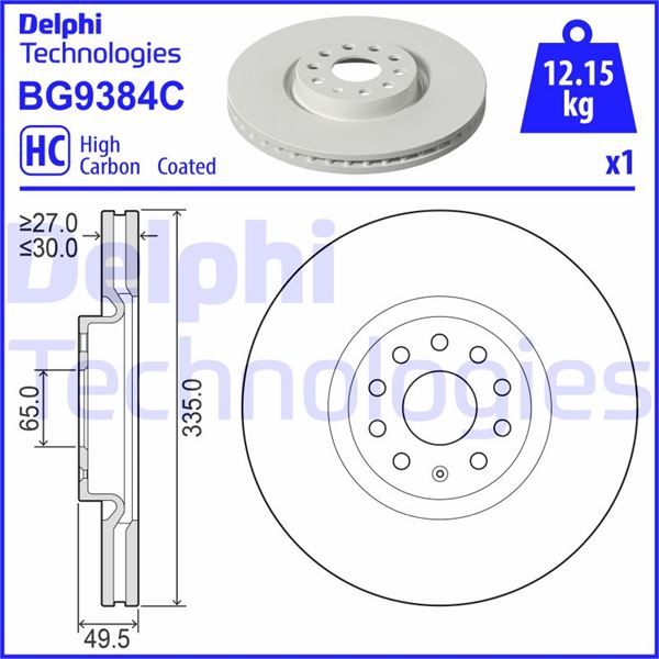 DELPHI BG9384C Fren Sistemleri Fren Diski - VW ATLAS (CA1, CA2, CA3) uyumlu