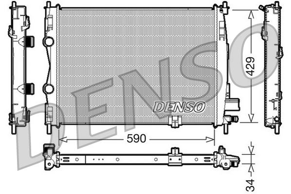 DENSO DRM46018 Soğutma Sistemi Su Soğutucu & Parçaları - NISSAN QASHQAI I (J10, NJ10) uyumlu