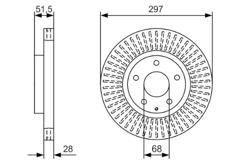 BOSCH 0 986 479 B15 Fren Sistemleri Fren Diski - MAZDA CX-5 (KE, GH) uyumlu