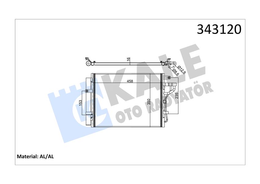 KALE OTO RADYATÖR 343120 İklimlendirme Sistemi Klima Radyatörü - KIA PICANTO II (TA) uyumlu