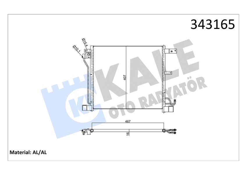 KALE OTO RADYATÖR 343165 İklimlendirme Sistemi Klima Radyatörü - NISSAN JUKE (F15) uyumlu