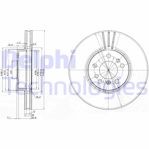 DELPHI BG3628 Fren Sistemleri Fren Diski - BMW X5 (E53) uyumlu