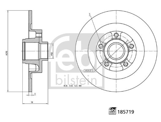 FEBI BILSTEIN 185719 Fren Sistemleri Fren Diski - RENAULT ESPACE V (JR_) uyumlu