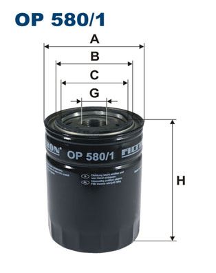 FILTRON OP 580/1 Motor Yağ Filtresi - LAND ROVER 88/109 MK IIA SUV uyumlu