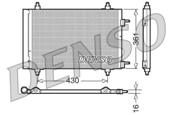 DENSO DCN07019 İklimlendirme Sistemi Klima Radyatörü - PEUGEOT 308 I (4A_, 4C_) uyumlu