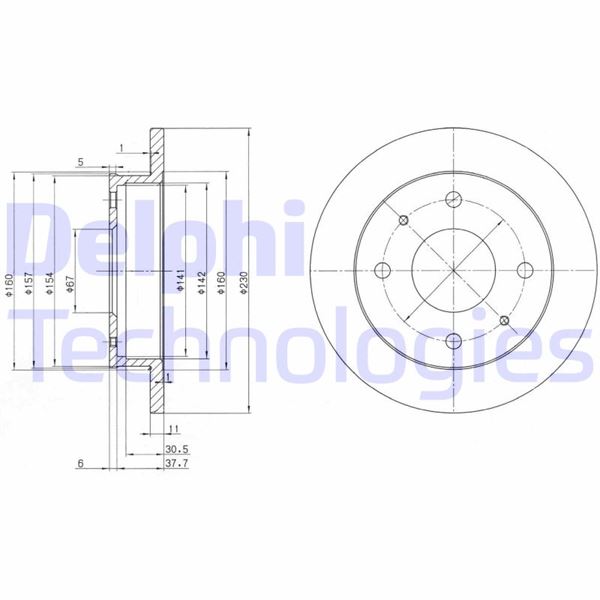 DELPHI BG3337 Fren Sistemleri Fren Diski - HYUNDAI ATOS (MX) uyumlu