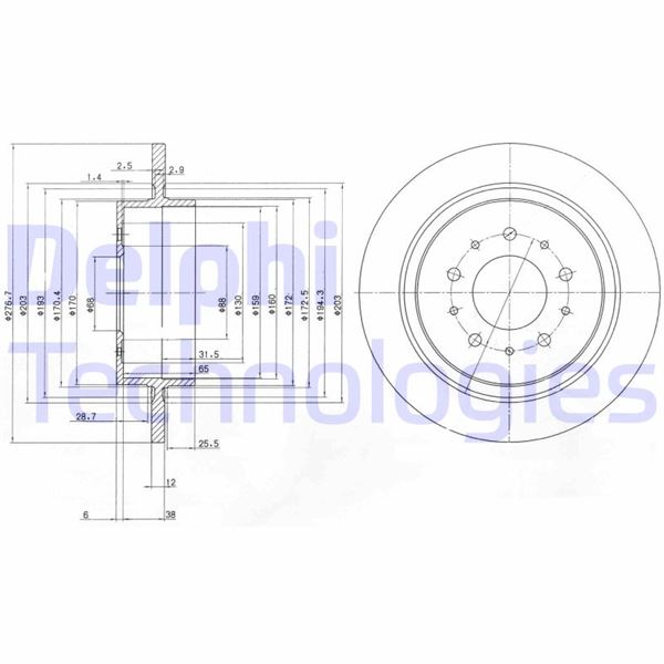 DELPHI BG3502 Fren Sistemleri Fren Diski - VOLVO S90 I (964) uyumlu