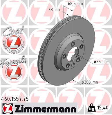 ZIMMERMANN 460.1557.75 Fren Sistemleri Fren Diski - PORSCHE CAYENNE (9PA) uyumlu