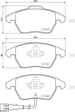 BREMBO P 85 146 Fren Sistemleri Fren Balatası - VW PASSAT B7 (362) uyumlu