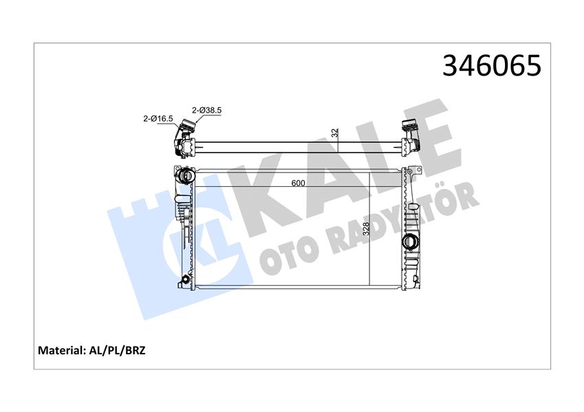 KALE OTO RADYATÖR 346065 Soğutma Sistemi Su Soğutucu & Parçaları - BMW 1 (F20) uyumlu