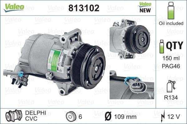VALEO 813102 İklimlendirme Sistemi Kompresör Parçaları - OPEL ASTRA H Kombi van (L70) uyumlu