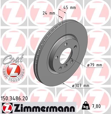 ZIMMERMANN 150.3486.20 Fren Sistemleri Fren Diski - MINI MINI COUNTRYMAN (R60) uyumlu