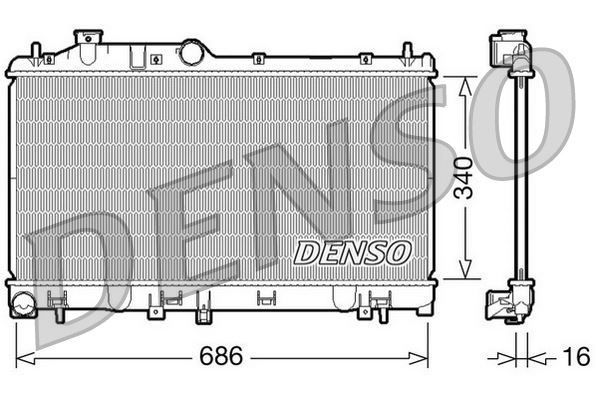 DENSO DRM36007 Soğutma Sistemi Su Soğutucu & Parçaları - SUBARU OUTBACK (BL, BP) uyumlu