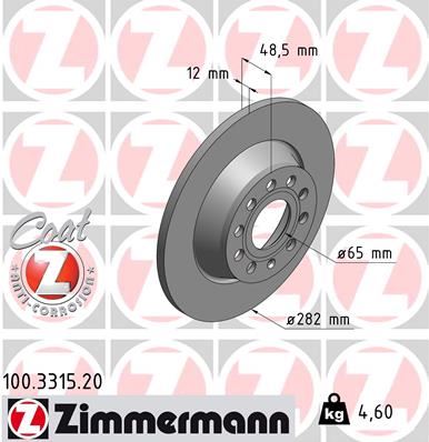 ZIMMERMANN 100.3315.20 Fren Sistemleri Fren Diski - VW PASSAT B7 (362) uyumlu