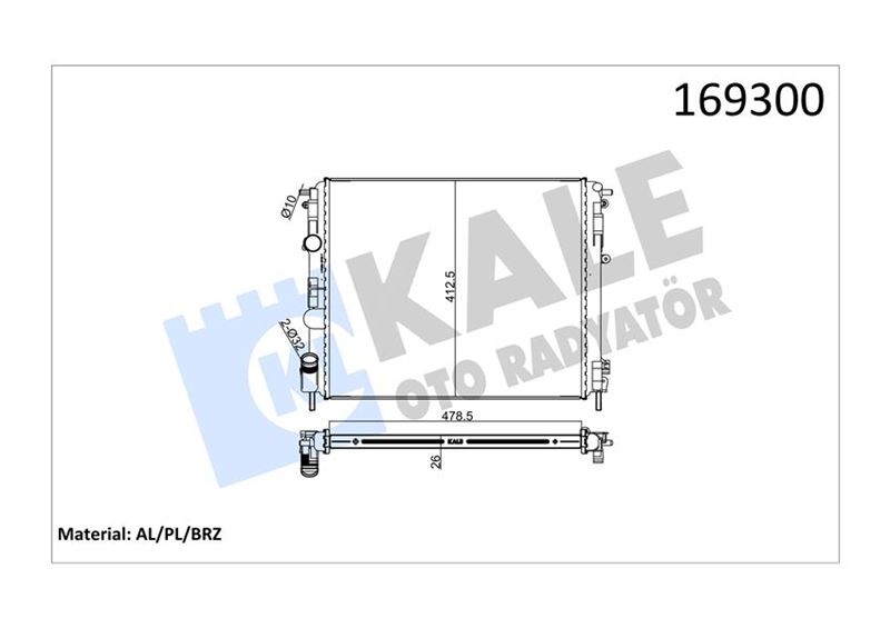 Su Radyatörü - KALE OTO RADYATÖR - 0528321AB