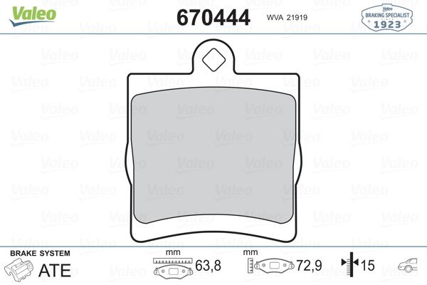 VALEO 670444 Fren Sistemleri Fren Balatası - MERCEDES-BENZ SL (R129) uyumlu