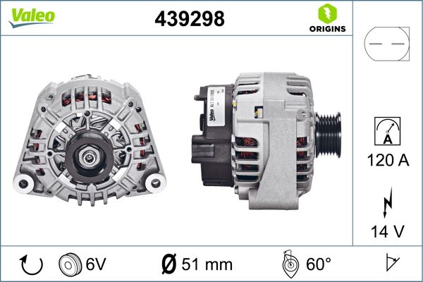 VALEO 439298 Elektrik Sistemi Alternatör - MERCEDES-BENZ M-SERISI (W166) uyumlu