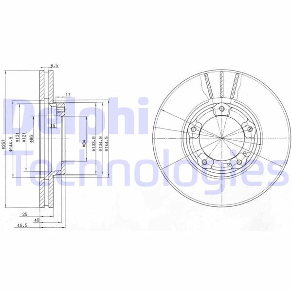 DELPHI BG2423 Fren Sistemleri Fren Diski - VW TARO uyumlu