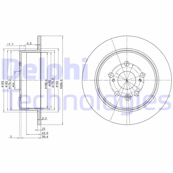 DELPHI BG2594 Fren Sistemleri Fren Diski - TOYOTA CARINA V Sedan (_T17_) uyumlu