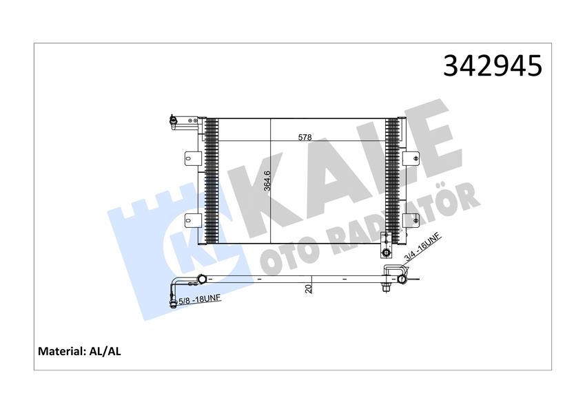 KALE OTO RADYATÖR 342945 İklimlendirme Sistemi Klima Radyatörü - VW GOLF III (1H1) uyumlu