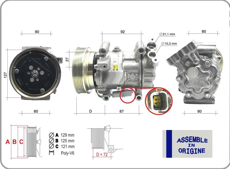 Klima Kompresörü - GUARNITAUTO - 51325 Ürün Görseli