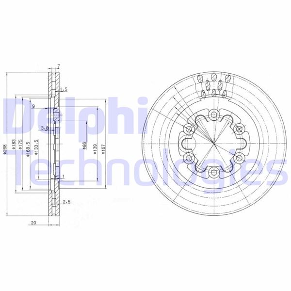 DELPHI BG2678 Fren Sistemleri Fren Diski - MAZDA E Panelvan/Van (SR2) uyumlu