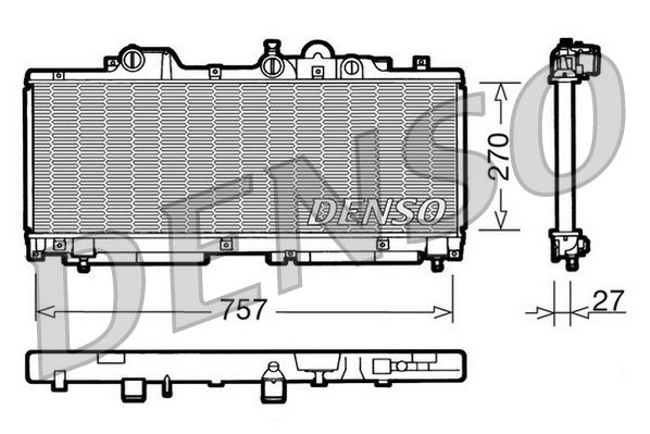 DENSO DRM09091 Soğutma Sistemi Su Soğutucu & Parçaları - FIAT PUNTO (176_) uyumlu