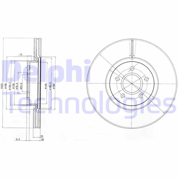 DELPHI BG4056C Fren Sistemleri Fren Diski - VOLVO C70 II Cabrio (542) uyumlu