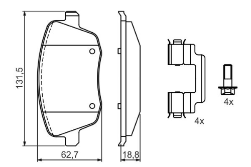 BOSCH 0 986 424 829 Fren Sistemleri Fren Balatası - SKODA ROOMSTER (5J7) uyumlu